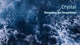  Presentation with blue waves - Cool new PPT theme with aerial-view-to-ocean-waves backdrop and a ocean colored foreground