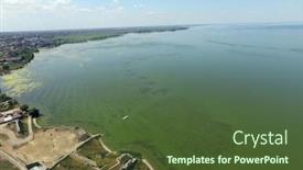  Presentation with black sea - Amazing slides having aerial-view-to-sea-estuaries backdrop and a tawny brown colored foreground