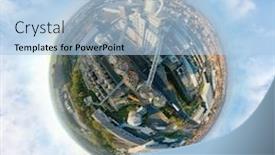  Presentation with co2 pollution - Presentation design with heavy industry as a co2 background and a light blue colored foreground