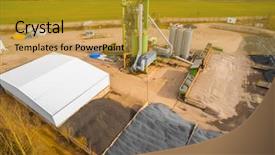  Presentation with highway construction - Slide deck consisting of aerial-view-to-tarmacadam-plant background and a gold colored foreground