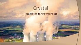  Presentation with electricity power plant - Presentation theme enhanced with aerial view to temelin nuclear power plant this power station is important source of electricity for czech republic in european union background and a lemonade colored foreground