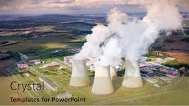  Presentation with electricity power plant - Amazing presentation having chernobyl disaster - aerial view to temelin nuclear backdrop and a yellow colored foreground