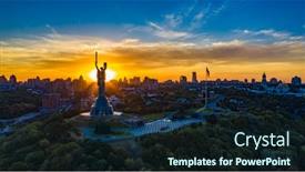  Presentation with soviet union - Colorful PPT theme enhanced with aerial-view-to-the-motherland backdrop and a wine colored foreground