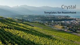  Presentation with vineyards - Cool new slides with aerial-view-to-vineyards-near backdrop and a light blue colored foreground