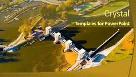  Presentation with czech republic - Cool new presentation design with aerial-view-to-vltava-river backdrop and a tawny brown colored foreground