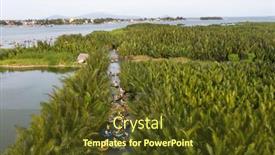  Presentation with coconut water - PPT theme having aerial-view-tourists-in-basket background and a tawny brown colored foreground