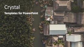  Presentation with coconut water - Audience pleasing slide set consisting of aerial-view-tourists-in-basket backdrop and a dark gray colored foreground