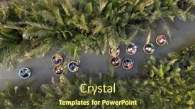  Presentation with coconut water - Cool new PPT theme with aerial-view-tourists-in-basket backdrop and a tawny brown colored foreground