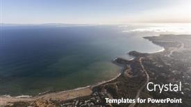  Presentation with abalone - Amazing slide deck having aerial view towards portguesse bend and abalone cove in rancho palos verdes california backdrop and a dark gray colored foreground