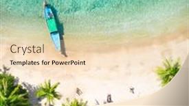  Presentation with tropical - Slide deck having aerial-view-tropical-beach-sai background and a lemonade colored foreground