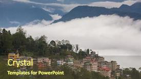  Presentation with sikkim - Slides featuring aerial view west sikkim india background and a tawny brown colored foreground