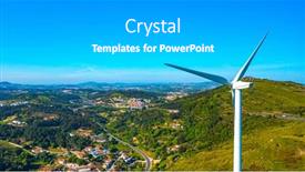  Presentation with wind energy - Slide deck having aerial-view-wind-turbine background and a  colored foreground