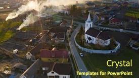  Presentation with transylvania - Cool new slide deck with aerial-view backdrop and a wine colored foreground