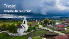  Presentation with transylvania - Audience pleasing presentation consisting of aerial-view backdrop and a teal colored foreground