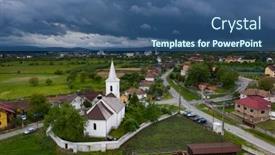  Presentation with transylvania - Slides consisting of aerial-view background and a ocean colored foreground