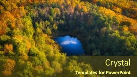  Presentation with pond - Theme having aerial-view background and a tawny brown colored foreground