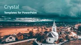  Presentation with transylvania - Cool new presentation theme with aerial-view backdrop and a ocean colored foreground