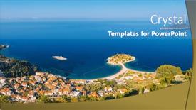  Presentation with popular - Presentation having aerial-view background and a teal colored foreground