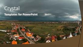  Presentation with transylvania - Presentation design with aerial-view background and a gray colored foreground