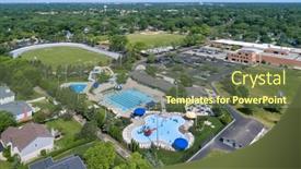  Presentation with baseball diamond - Presentation theme featuring aerial-view background and a tawny brown colored foreground