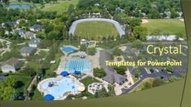  Presentation with baseball diamond - Presentation design enhanced with aerial-view background and a violet colored foreground