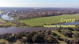  Presentation with rivers - Amazing theme having aerial viewe of two rivers along the countryside in spain backdrop and a tawny brown colored foreground