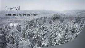  Presentation with winter evergreen forest - Cool new slide set with aerial-winter-landscape-with-snowy backdrop and a lemonade colored foreground