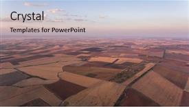  Presentation with agriculture - Slide deck enhanced with aerila view over agriculture fields background and a light gray colored foreground