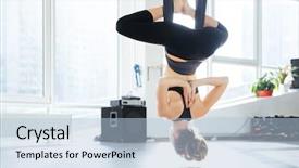  Presentation with yoga - Beautiful PPT theme featuring aero - back view of attractive young backdrop and a light blue colored foreground