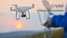  Presentation with remote - Cool new slides with aero - drone flying and operated backdrop and a lemonade colored foreground