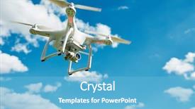  Presentation with hovering - Beautiful theme featuring aero - drone hovering in blue sky backdrop and a light blue colored foreground