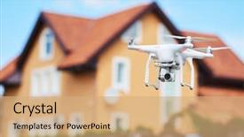  Presentation with real estate - PPT layouts enhanced with aero - drone usage private property protection background and a coral colored foreground