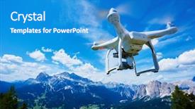  Presentation with camera drone - Slide deck consisting of aero - drone with digital camera background and a teal colored foreground