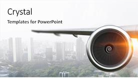  Presentation with city - Amazing PPT layouts having aero engine - above above business city mixed backdrop and a  colored foreground