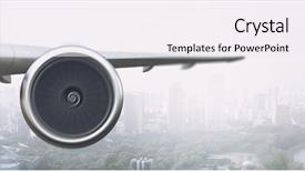  Presentation with engine - PPT layouts enhanced with aero engine - above above business city mixed background and a  colored foreground