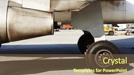  Presentation with aircraft engine - Cool new presentation theme with view fo the bunker hill monument boston backdrop and a gray colored foreground