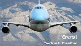  Presentation with alaska airplane - Presentation enhanced with aero engine - airplane over alaska background and a gray colored foreground