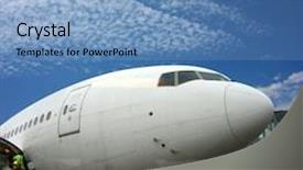  Presentation with airplane engine - Amazing slides having aero engine - airplane preparing for departure backdrop and a teal colored foreground