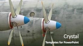  Presentation with airplane engine - PPT theme having aero engine - airplane propeller background and a dark gray colored foreground