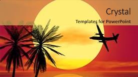  Presentation with portfolio - Slide set enhanced with aero engine - sundown and plane silhouette see background and a yellow colored foreground