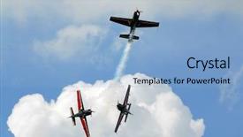  Presentation with flying - Presentation design with aerobatics - aerobatic team doing some stunt background and a light blue colored foreground