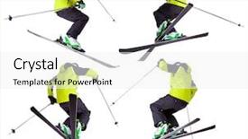  Presentation with blood collection tube production line of - Beautiful presentation theme featuring aerobatics - collection of skier jumping freeride backdrop and a white colored foreground