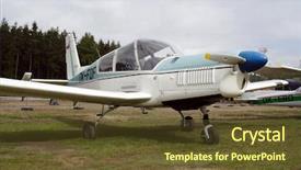  Presentation with czech republic - Beautiful PPT layouts featuring aerobatics - czech aerobatic plane zlin 43 backdrop and a tawny brown colored foreground