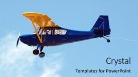  Presentation with glider - PPT theme having aerobatics - piper cub glider tow plane background and a light blue colored foreground