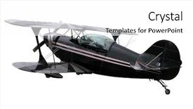  Presentation with special invitation - PPT theme with aerobatics - pitts special aerobatic biplane background and a white colored foreground