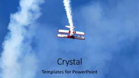  Presentation with red white blue confetti - Audience pleasing presentation theme consisting of aerobatics - red and white biplane doing backdrop and a teal colored foreground