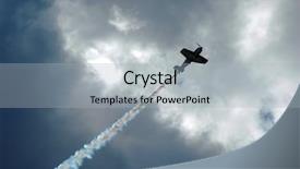  Presentation with trail - PPT layouts having aerobatics - sukhoi aerobatic airplane with smoke background and a light gray colored foreground