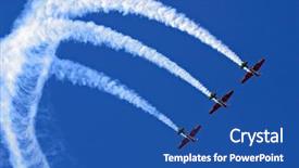 Presentation with flying - Cool new presentation design with aerobatics - three planes performing a synchronized backdrop and a ocean colored foreground