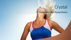  Presentation with fitness dance - Audience pleasing presentation design consisting of aerobic dance - beautiful fitness trainer backdrop and a light blue colored foreground