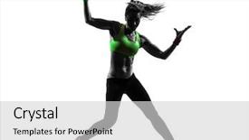  Presentation with exercise kids kid doing fitness - Slide set enhanced with vintage frame with school supplies on blue wooden background background and a gray colored foreground